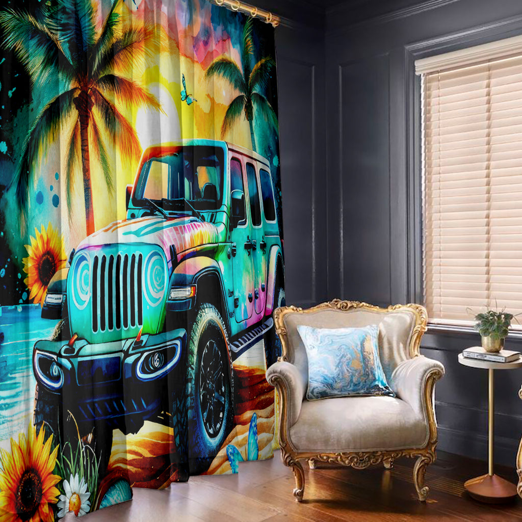 Beach Jeep Window Curtain Find Me Where The Jeep Meets The Ocean