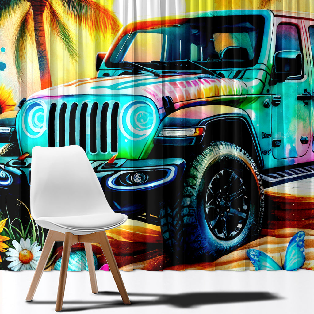 Beach Jeep Window Curtain Find Me Where The Jeep Meets The Ocean