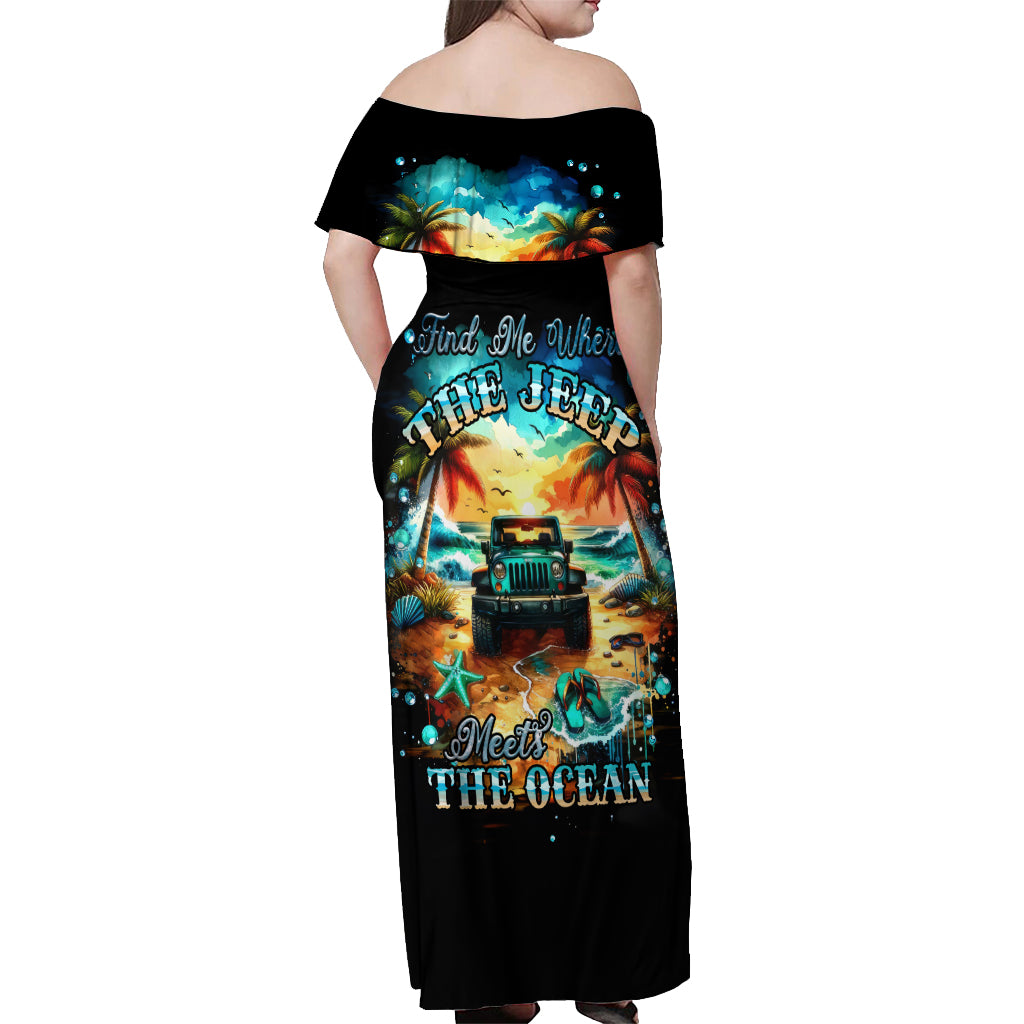 Beach Jeep Off Shoulder Maxi Dress Sunset Find Me Where The Jeep Meets The Ocean