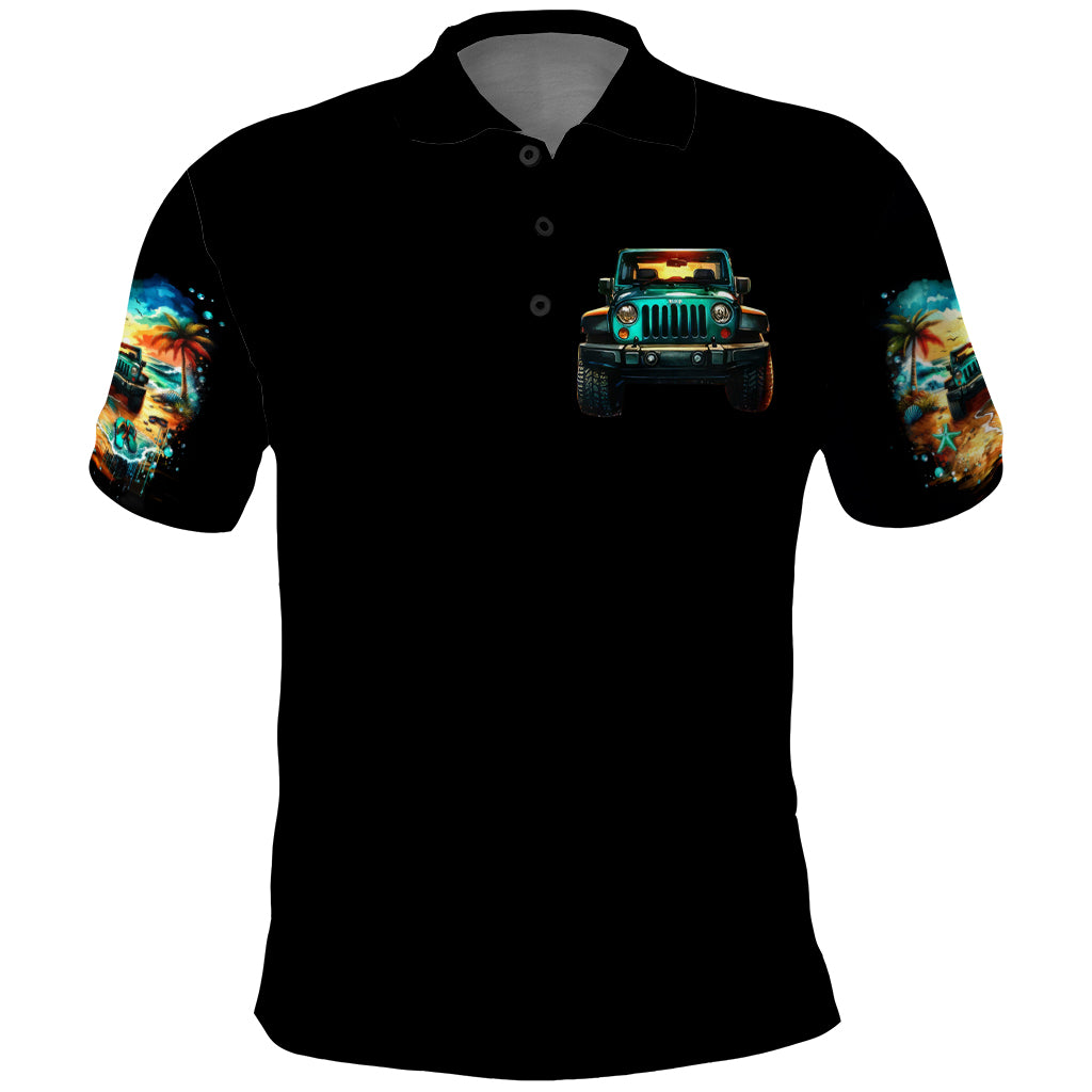 Beach Jeep Polo Shirt Sunset Find Me Where The Jeep Meets The Ocean