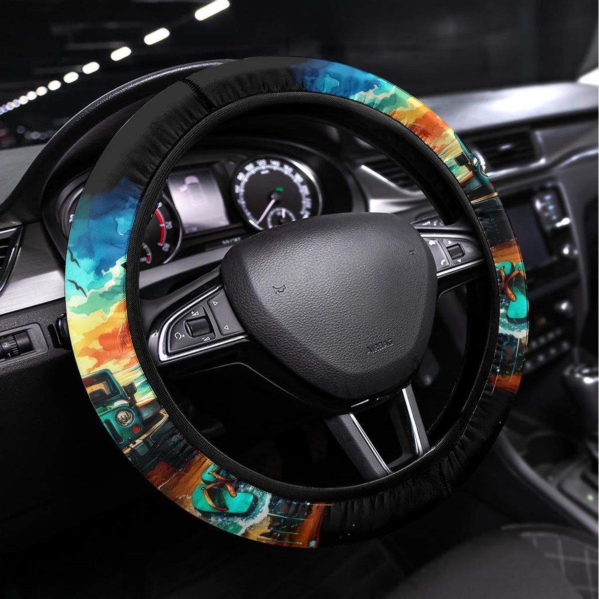 Beach Jeep Steering Wheel Cover Sunset Find Me Where The Jeep Meets The Ocean