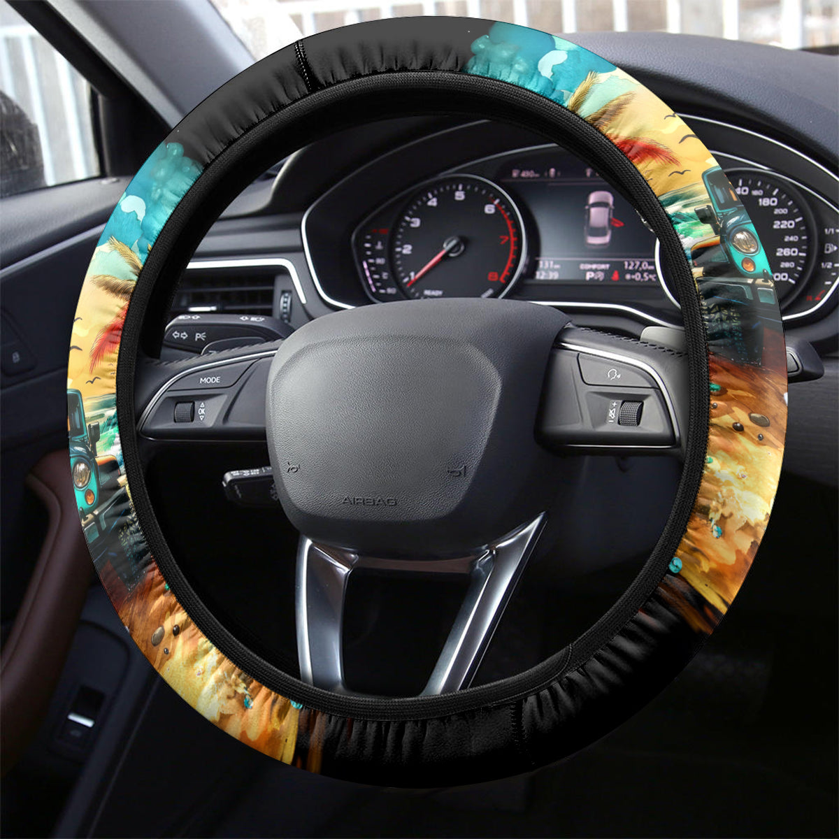 Beach Jeep Steering Wheel Cover Sunset Find Me Where The Jeep Meets The Ocean