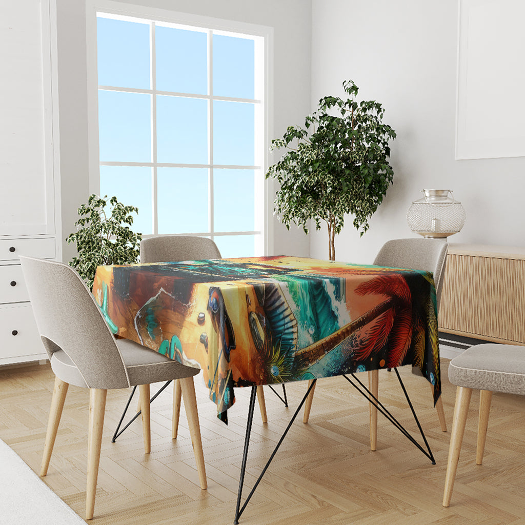 Beach Jeep Tablecloth Sunset Find Me Where The Jeep Meets The Ocean