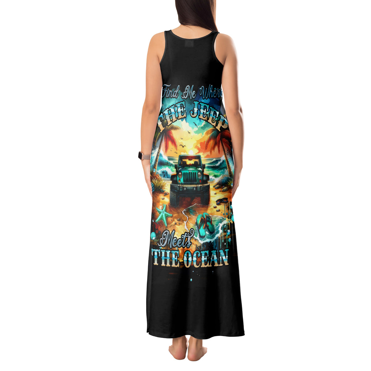 Beach Jeep Tank Maxi Dress Sunset Find Me Where The Jeep Meets The Ocean