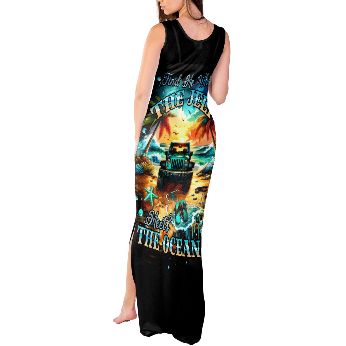 Beach Jeep Tank Maxi Dress Sunset Find Me Where The Jeep Meets The Ocean