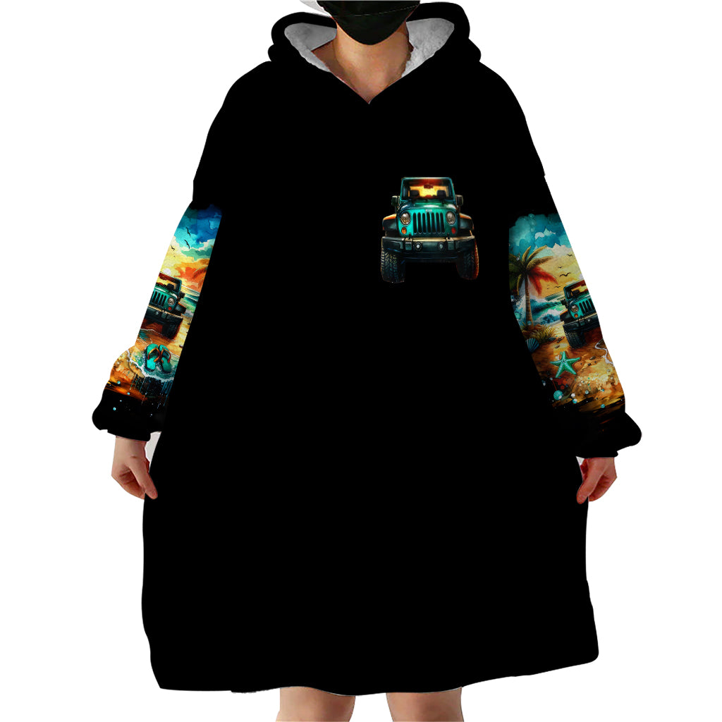 Beach Jeep Wearable Blanket Hoodie Sunset Find Me Where The Jeep Meets The Ocean