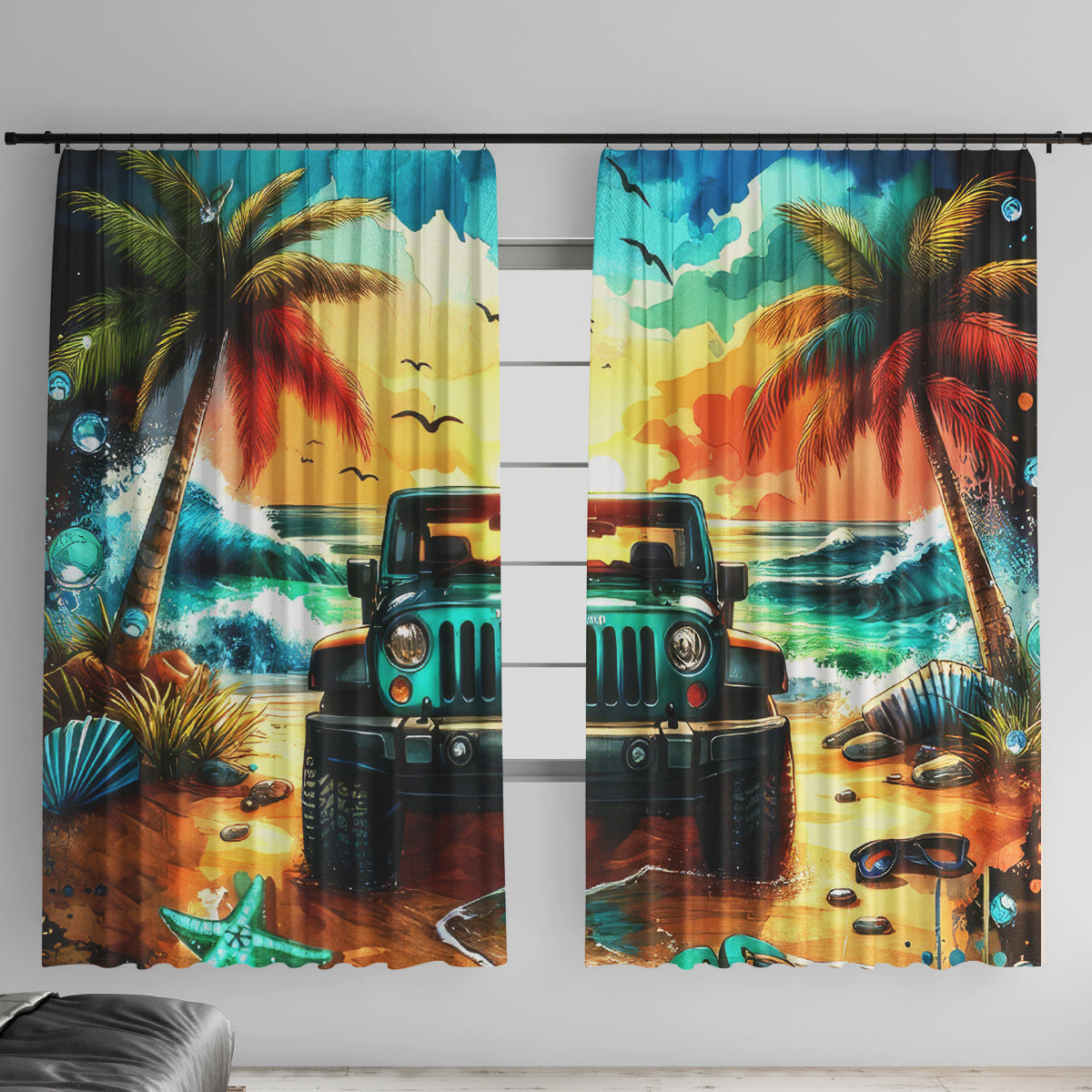 Beach Jeep Window Curtain Sunset Find Me Where The Jeep Meets The Ocean