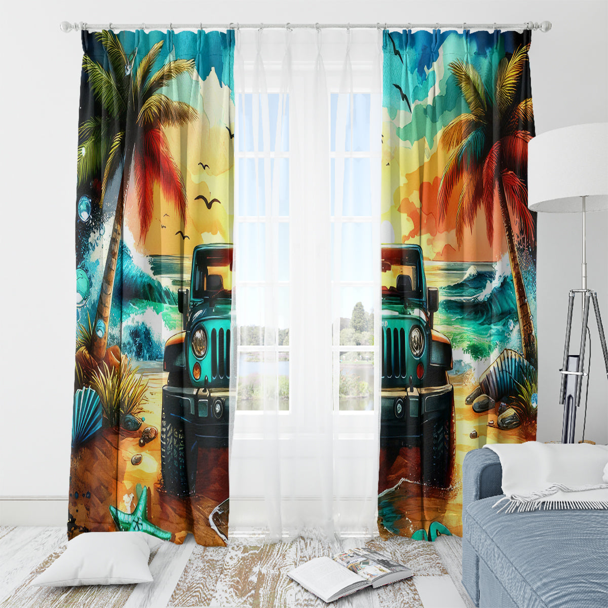 Beach Jeep Window Curtain Sunset Find Me Where The Jeep Meets The Ocean