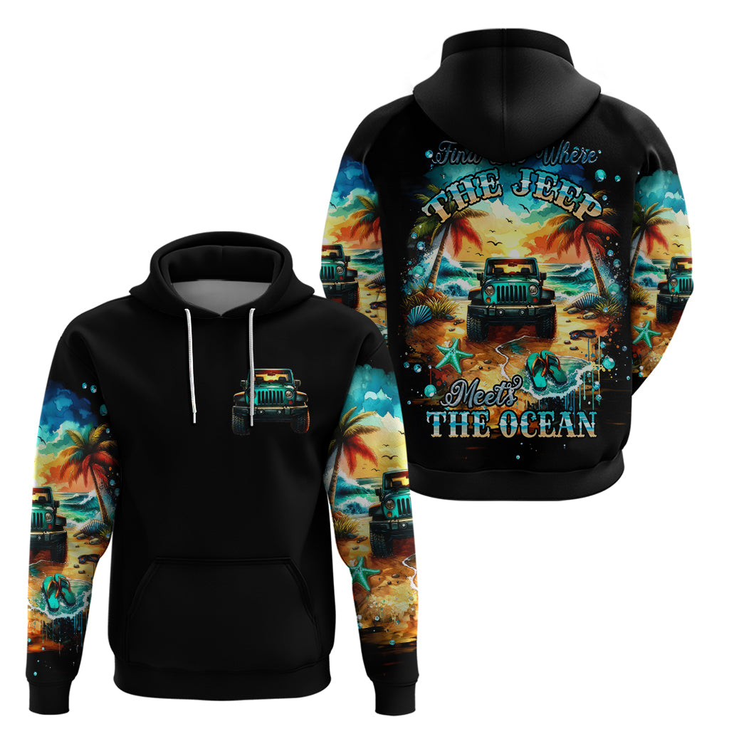 Beach Jeep Zip Hoodie Sunset Find Me Where The Jeep Meets The Ocean