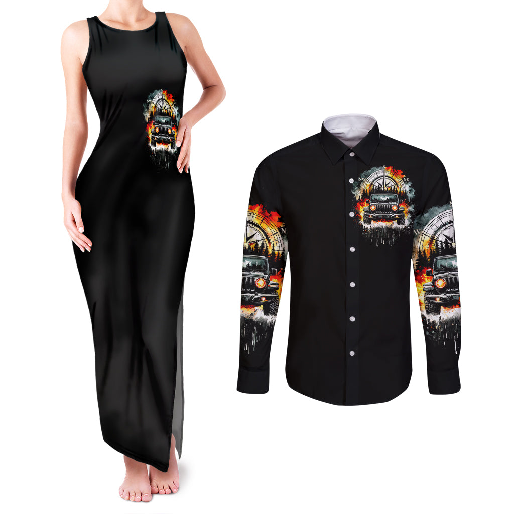Black Jeep Couples Matching Tank Maxi Dress and Long Sleeve Button Shirt I'm The Black Jeep Of The Family
