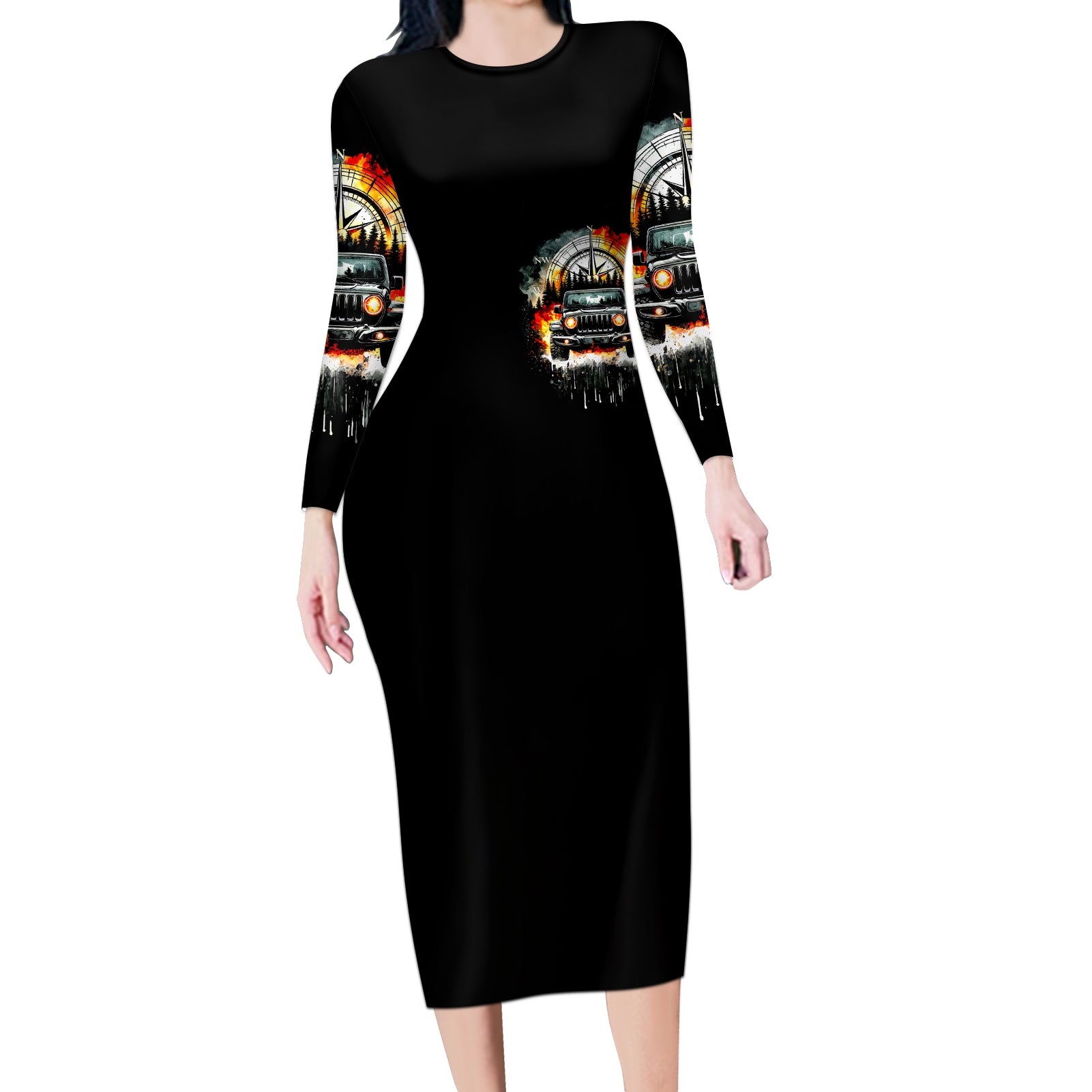 Black Jeep Long Sleeve Bodycon Dress I'm The Black Jeep Of The Family