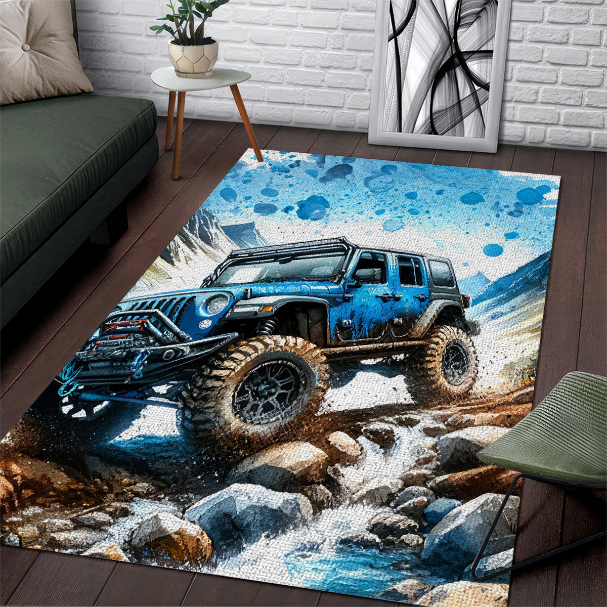 Mountain Jeep Area Rug Because I'm Too Lazy To Ride A Mountain Bike