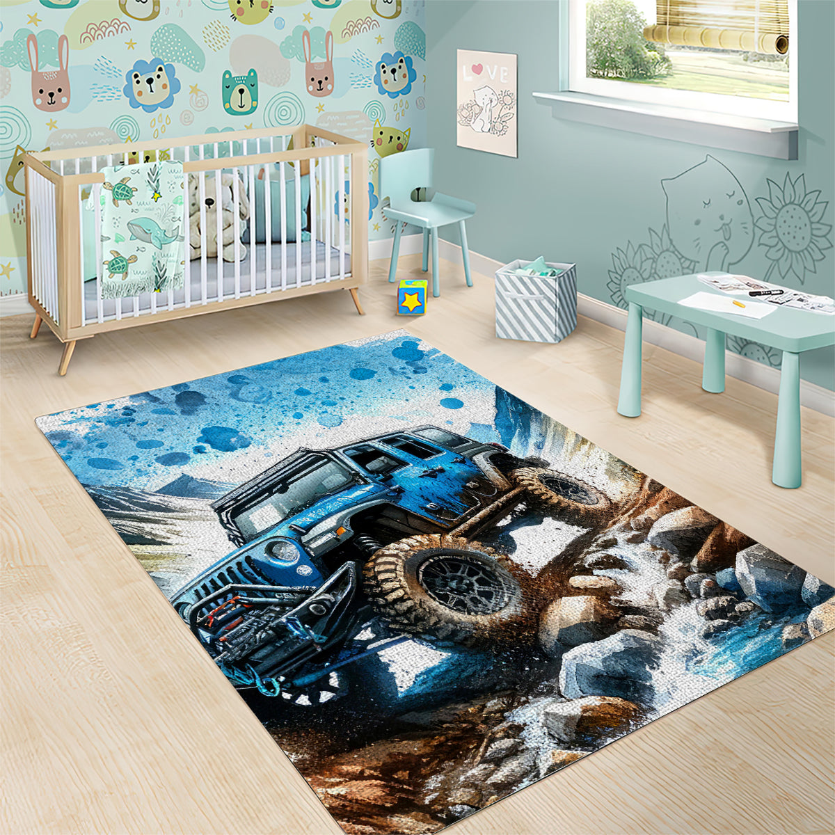 Mountain Jeep Area Rug Because I'm Too Lazy To Ride A Mountain Bike