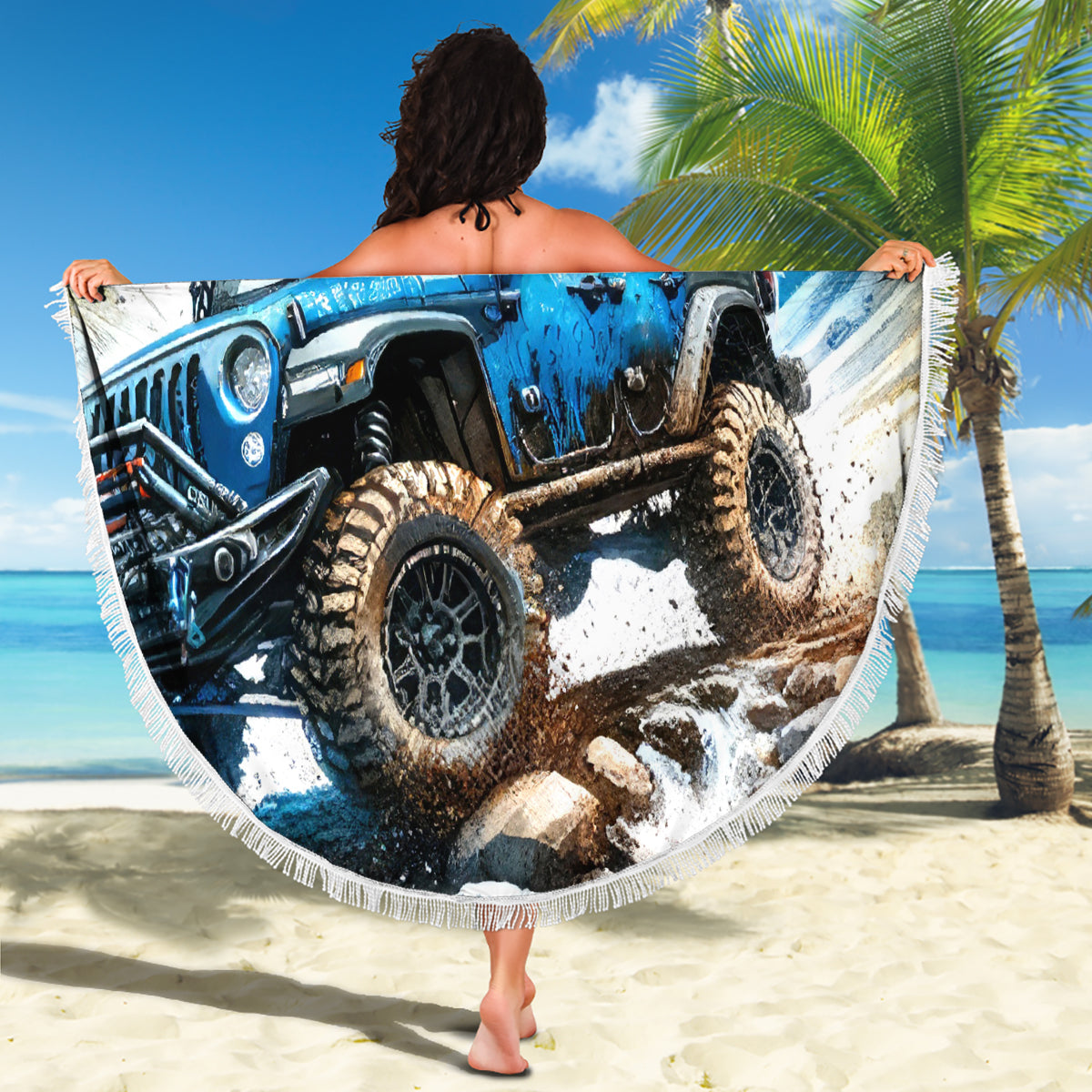 Mountain Jeep Beach Blanket Because I'm Too Lazy To Ride A Mountain Bike