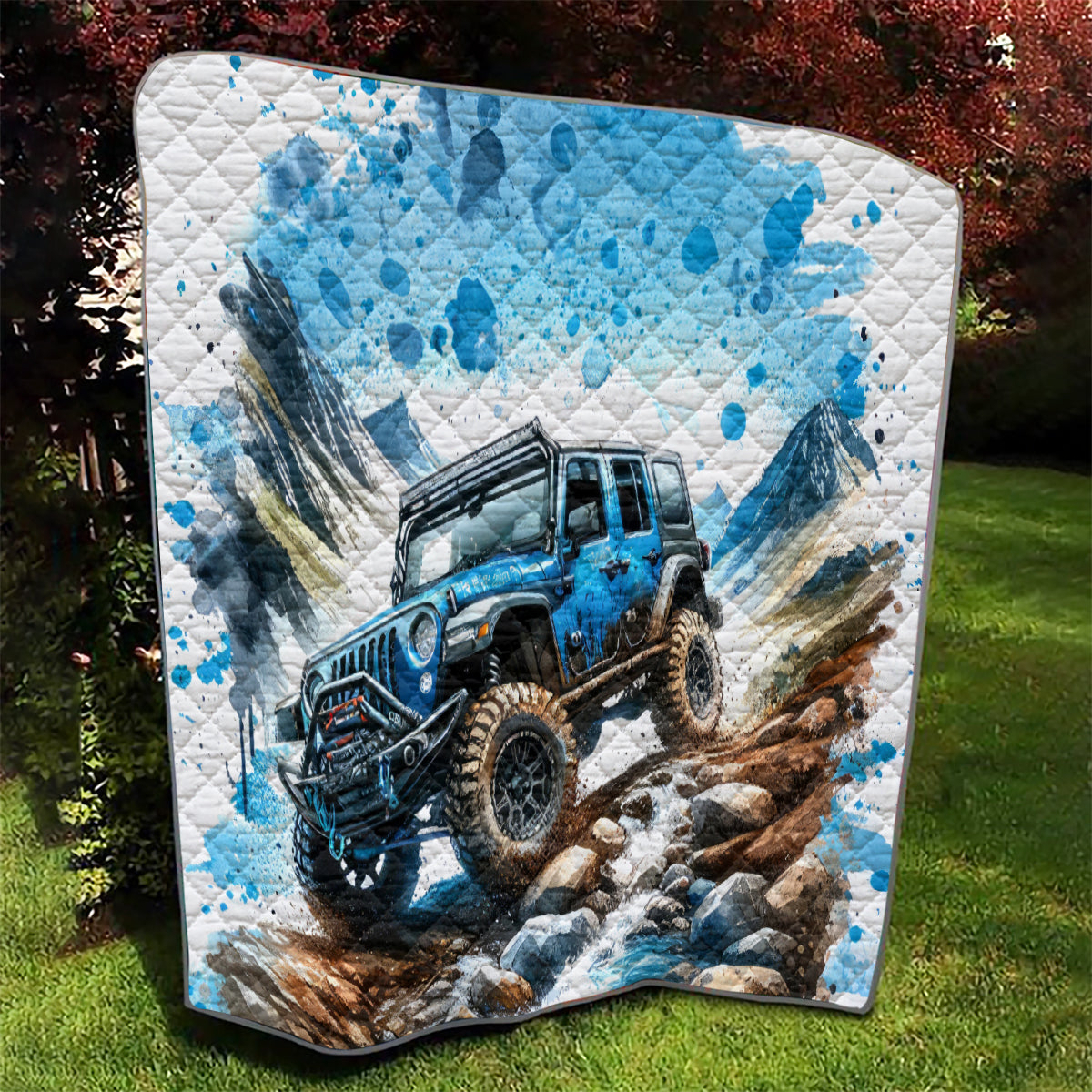 Mountain Jeep Quilt Because I'm Too Lazy To Ride A Mountain Bike