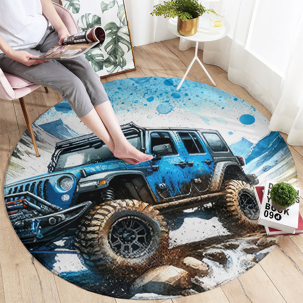 Mountain Jeep Round Carpet Because I'm Too Lazy To Ride A Mountain Bike