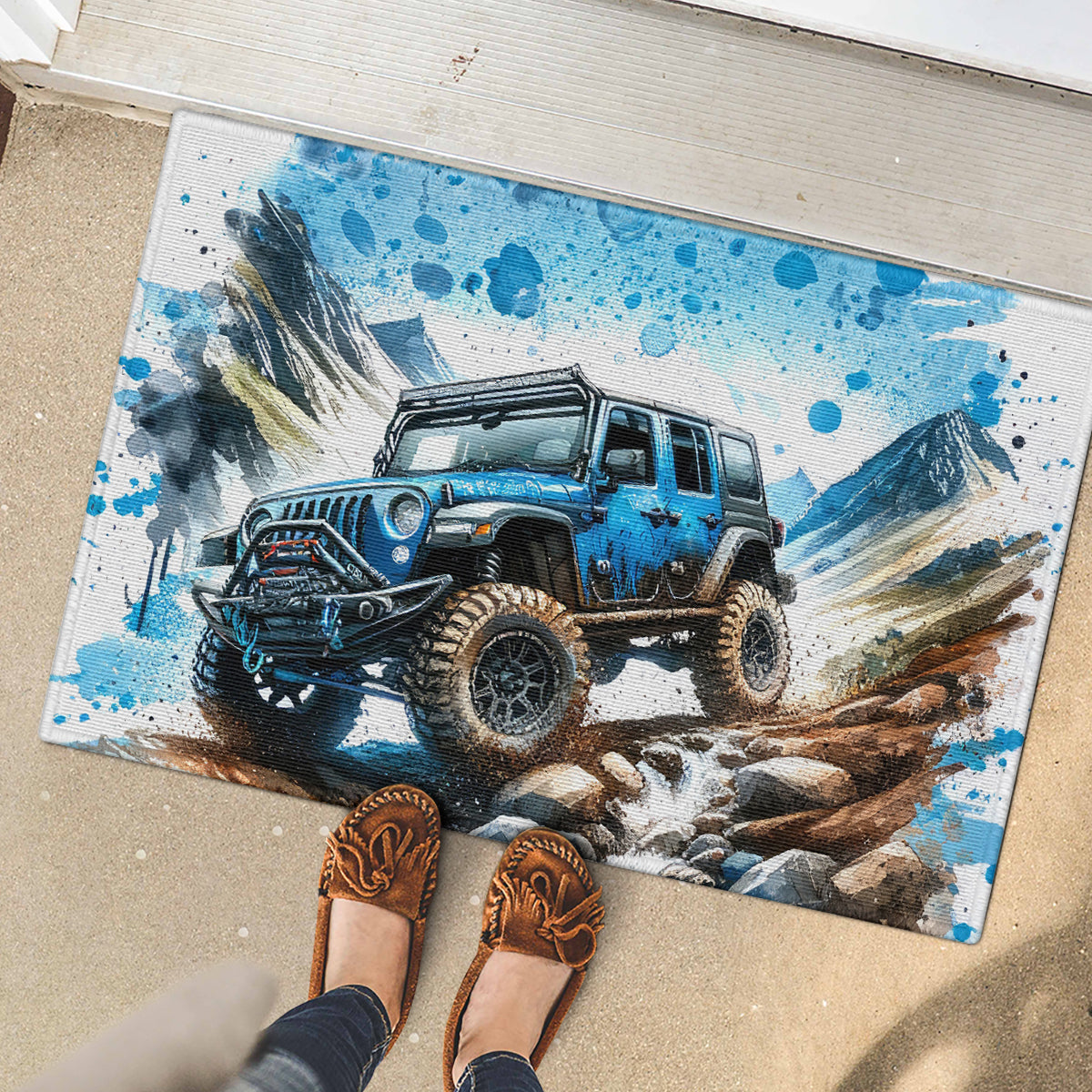 Mountain Jeep Rubber Doormat Because I'm Too Lazy To Ride A Mountain Bike