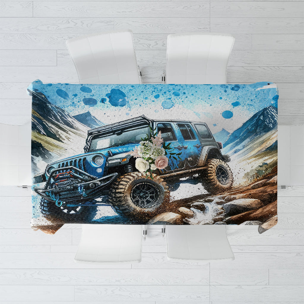 Mountain Jeep Tablecloth Because I'm Too Lazy To Ride A Mountain Bike