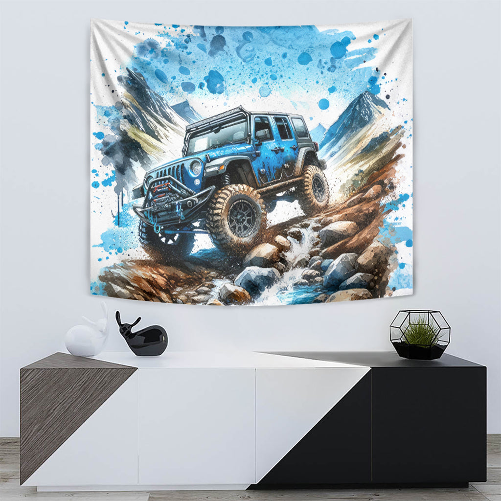 Mountain Jeep Tapestry Because I'm Too Lazy To Ride A Mountain Bike