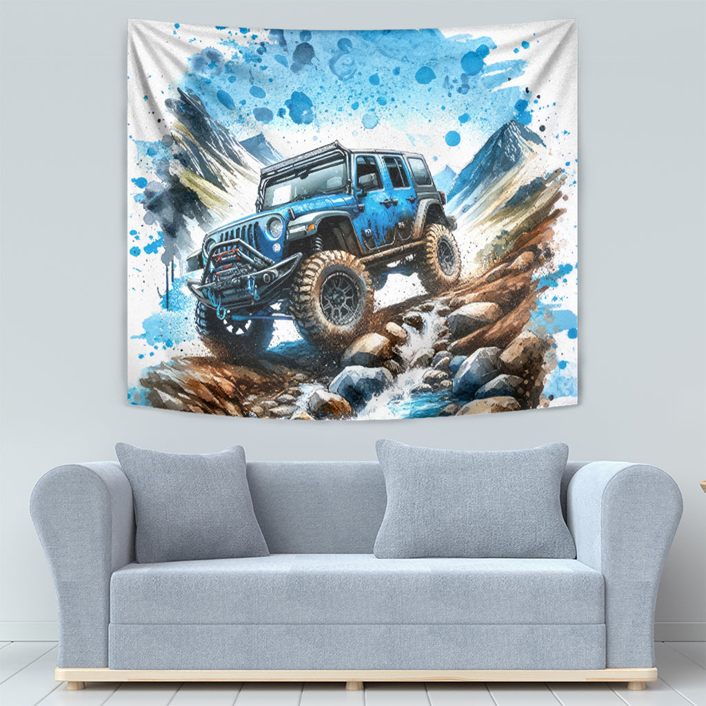 Mountain Jeep Tapestry Because I'm Too Lazy To Ride A Mountain Bike