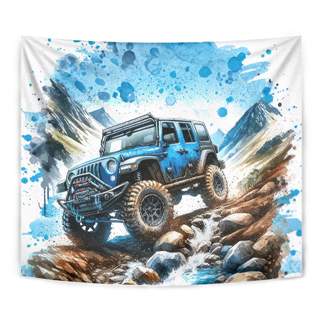 Mountain Jeep Tapestry Because I'm Too Lazy To Ride A Mountain Bike