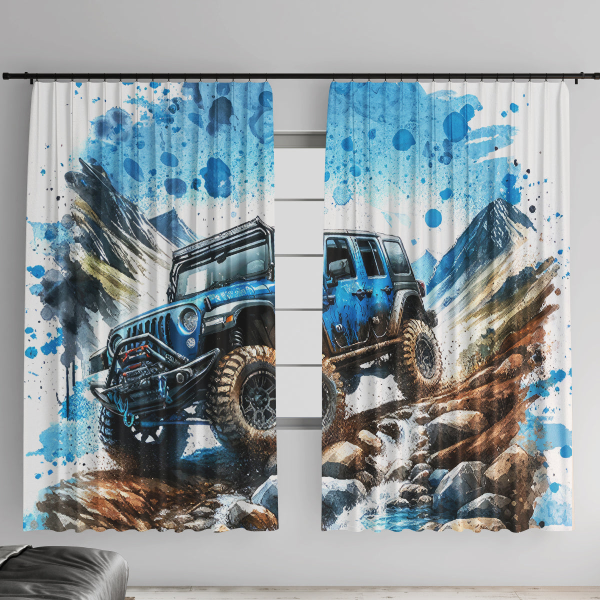 Mountain Jeep Window Curtain Because I'm Too Lazy To Ride A Mountain Bike