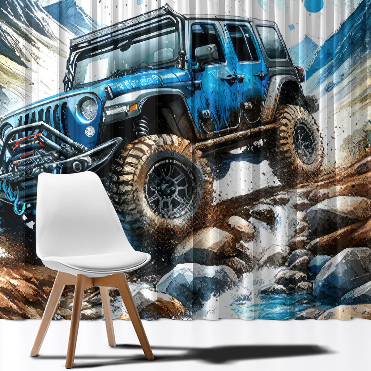 Mountain Jeep Window Curtain Because I'm Too Lazy To Ride A Mountain Bike