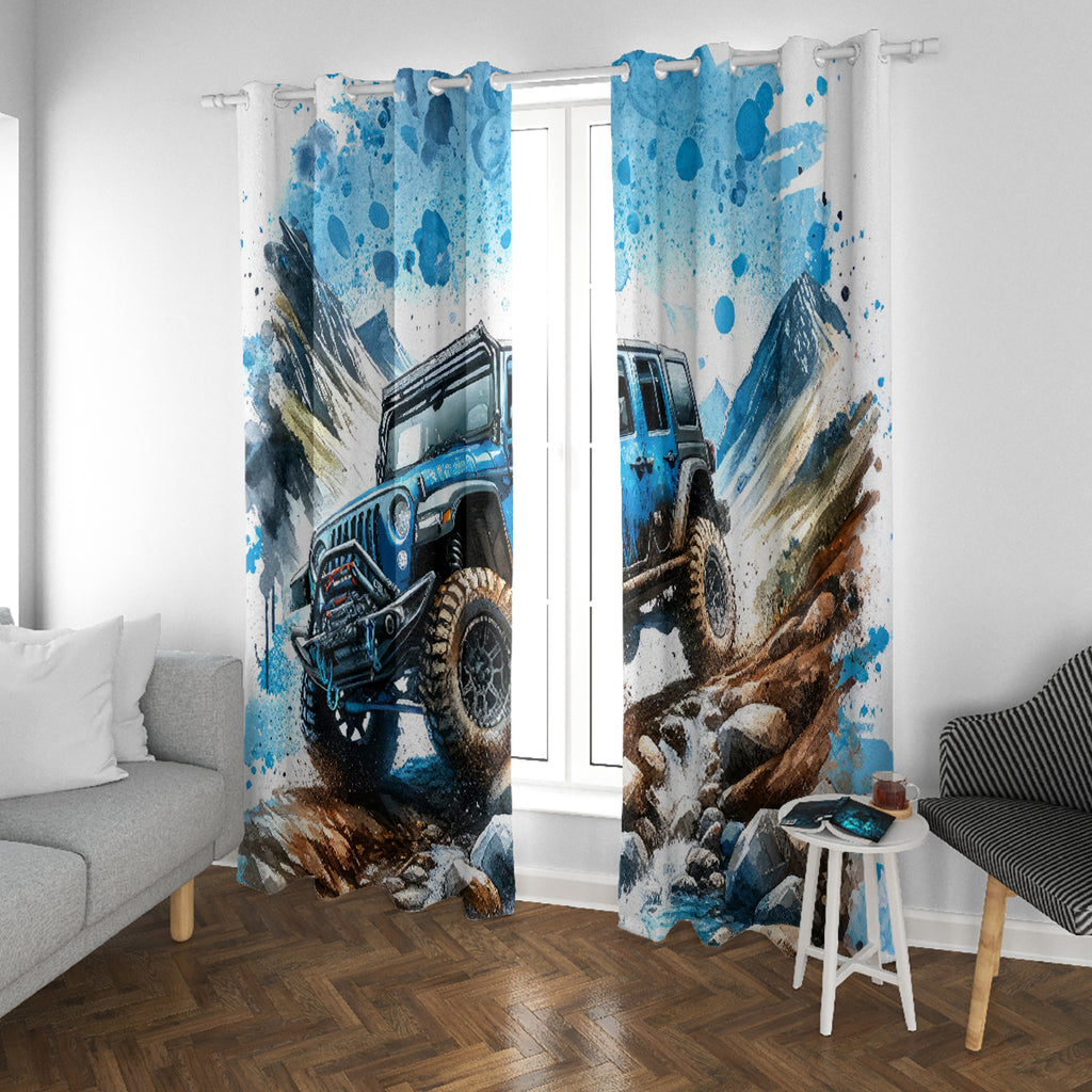 Mountain Jeep Window Curtain Because I'm Too Lazy To Ride A Mountain Bike