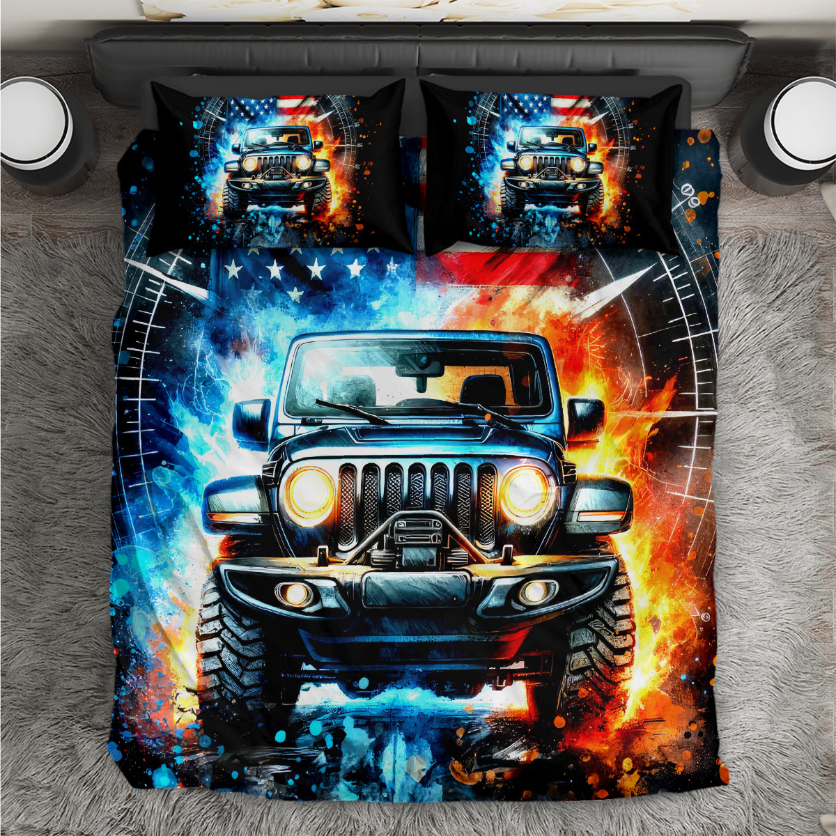 Fire Jeep Bedding Set American Jeep Life