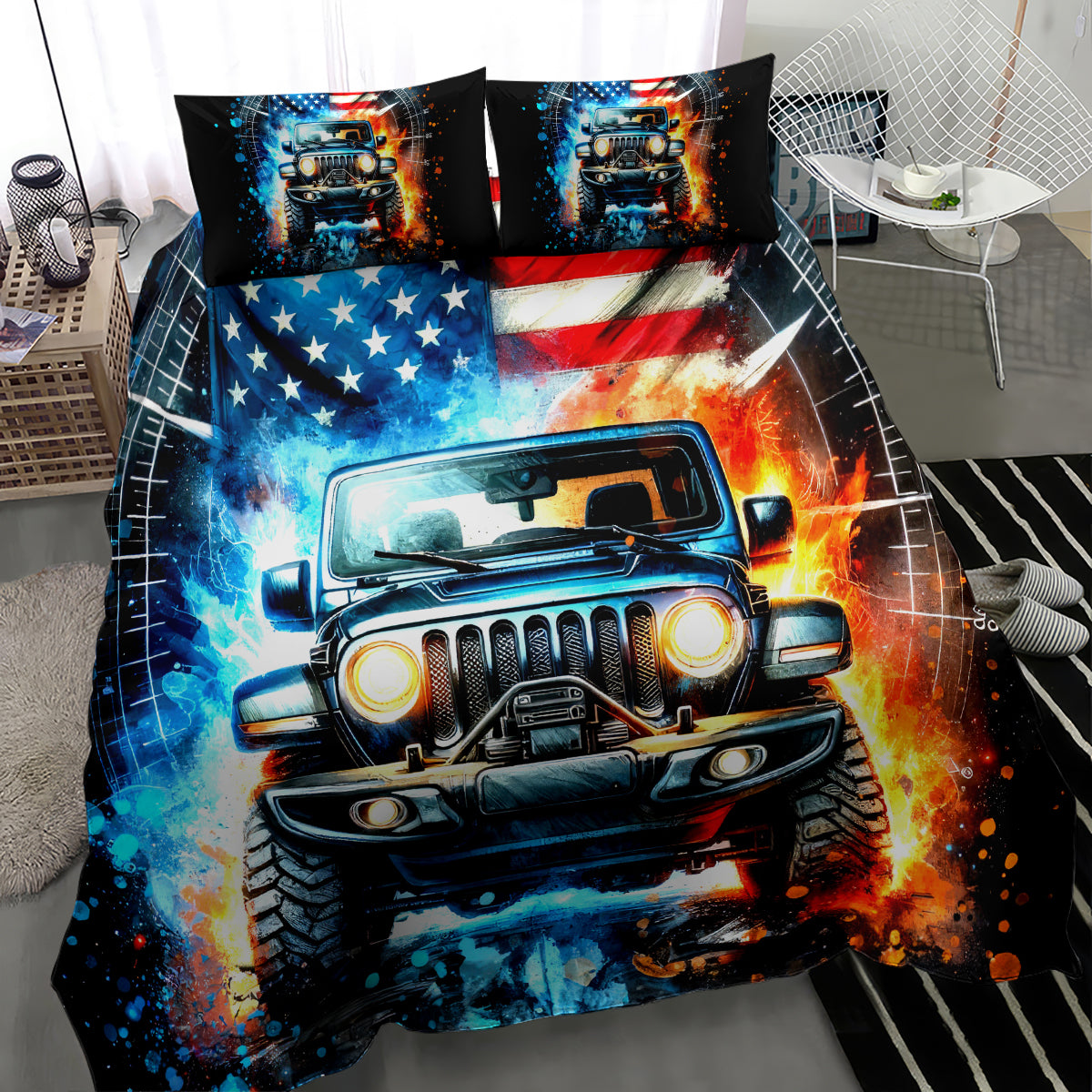 Fire Jeep Bedding Set American Jeep Life