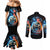 Fire Jeep Couples Matching Mermaid Dress and Long Sleeve Button Shirt American Jeep Life