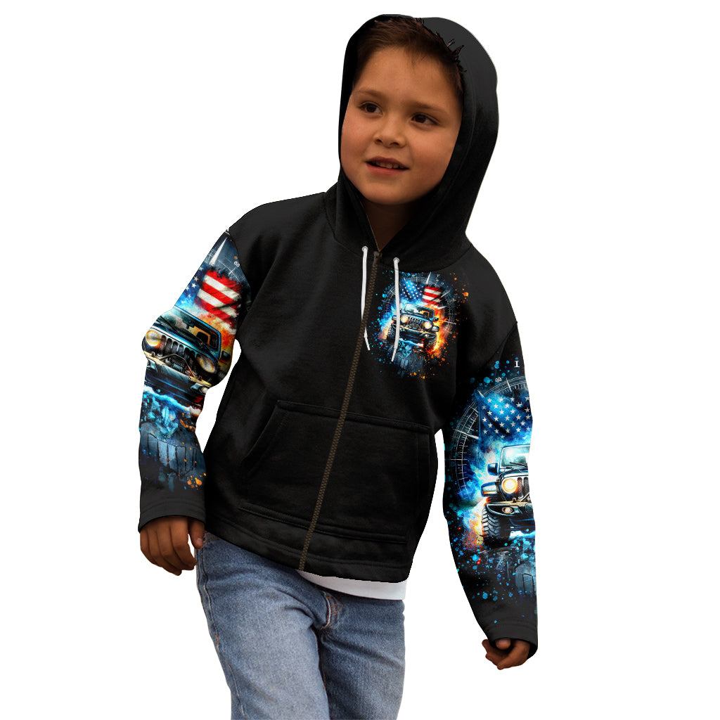 Fire Jeep Kid Hoodie American Jeep Life
