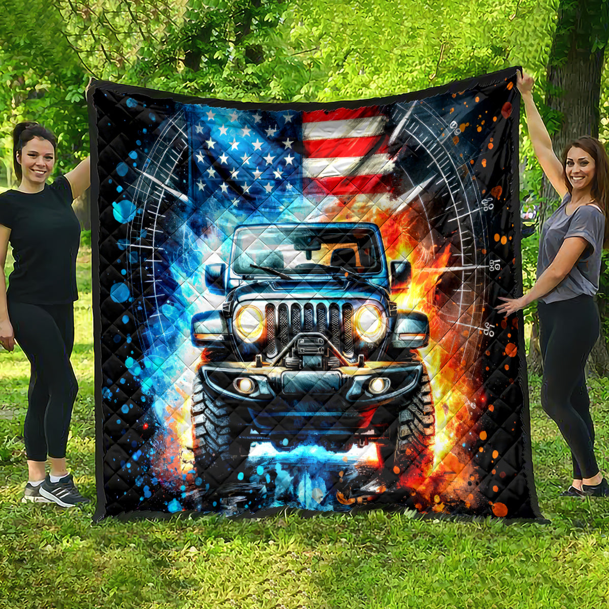 Fire Jeep Quilt American Jeep Life