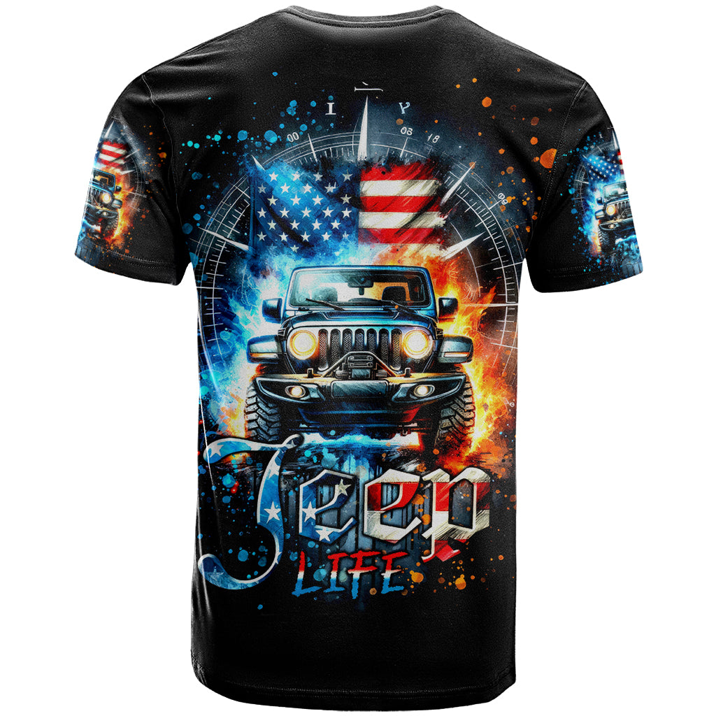 Fire Jeep T Shirt American Jeep Life