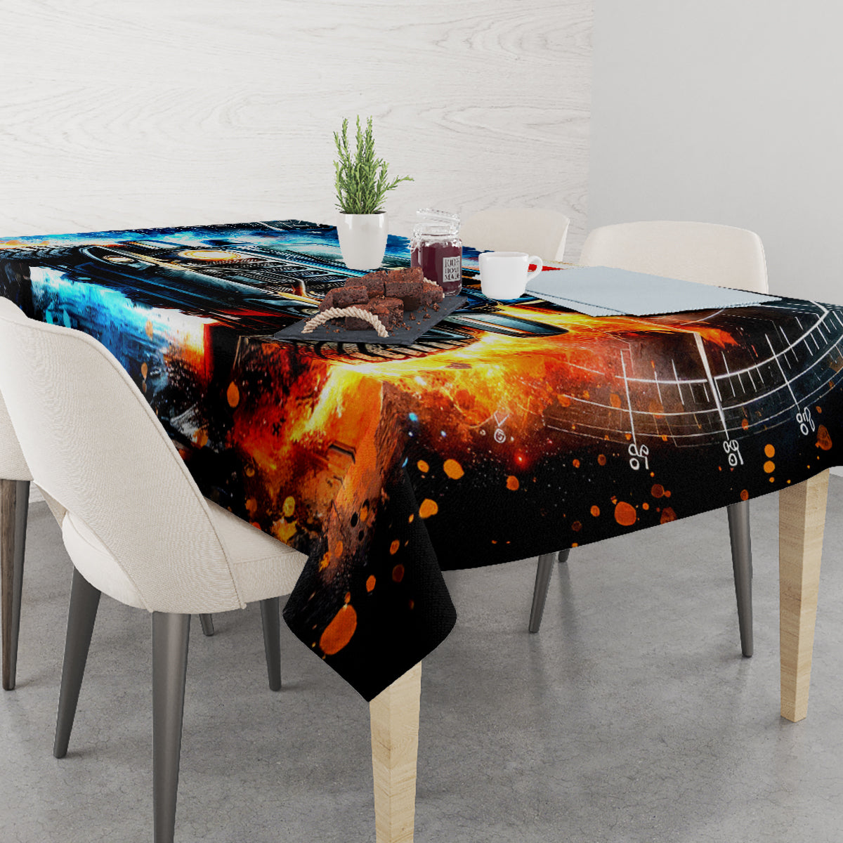 Fire Jeep Tablecloth American Jeep Life