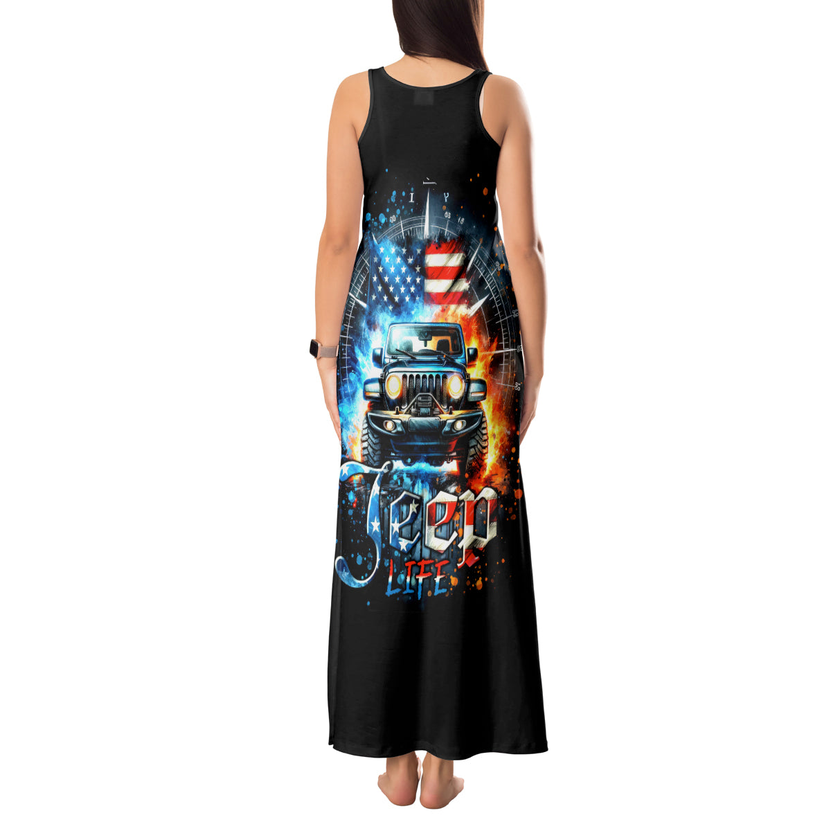 Fire Jeep Tank Maxi Dress American Jeep Life