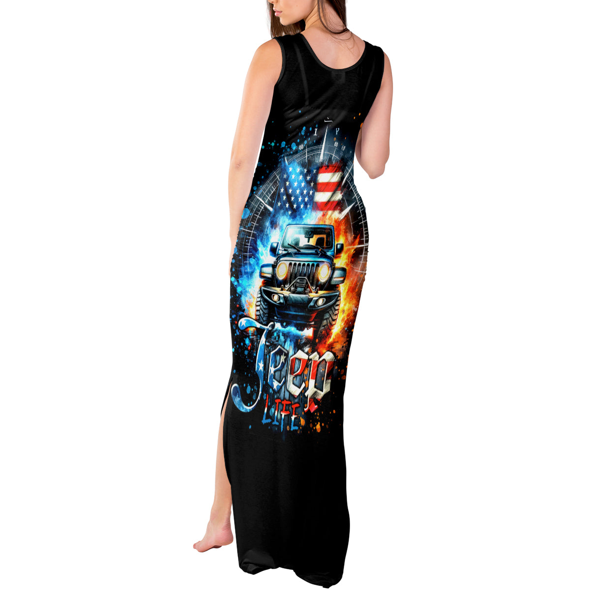 Fire Jeep Tank Maxi Dress American Jeep Life