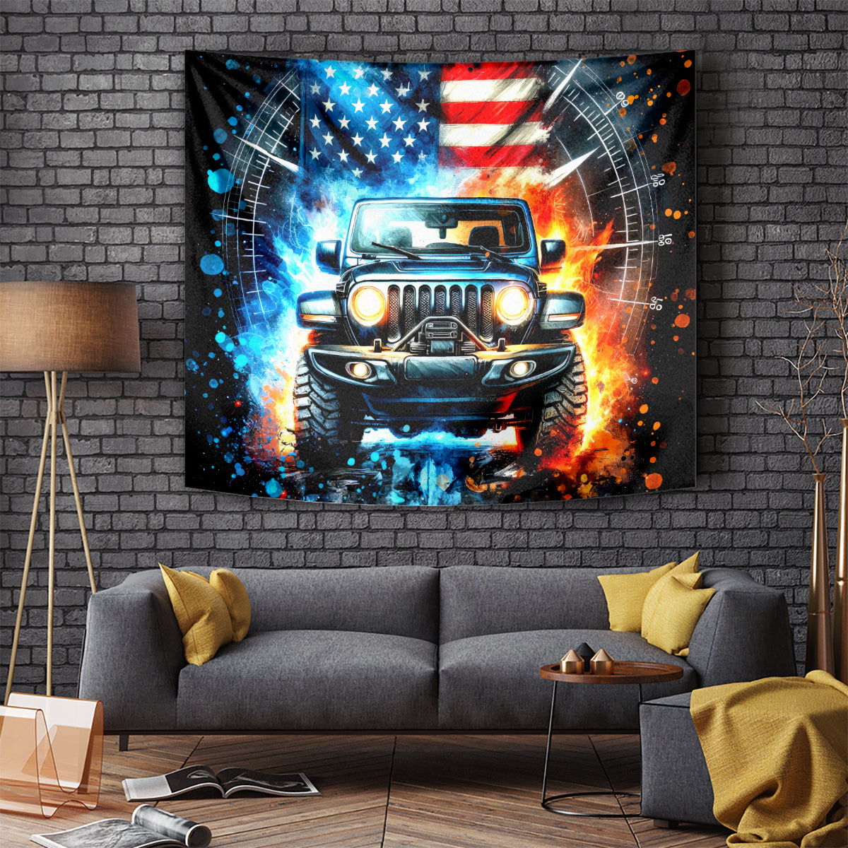 Fire Jeep Tapestry American Jeep Life