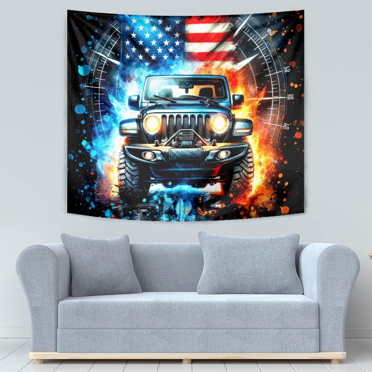 Fire Jeep Tapestry American Jeep Life