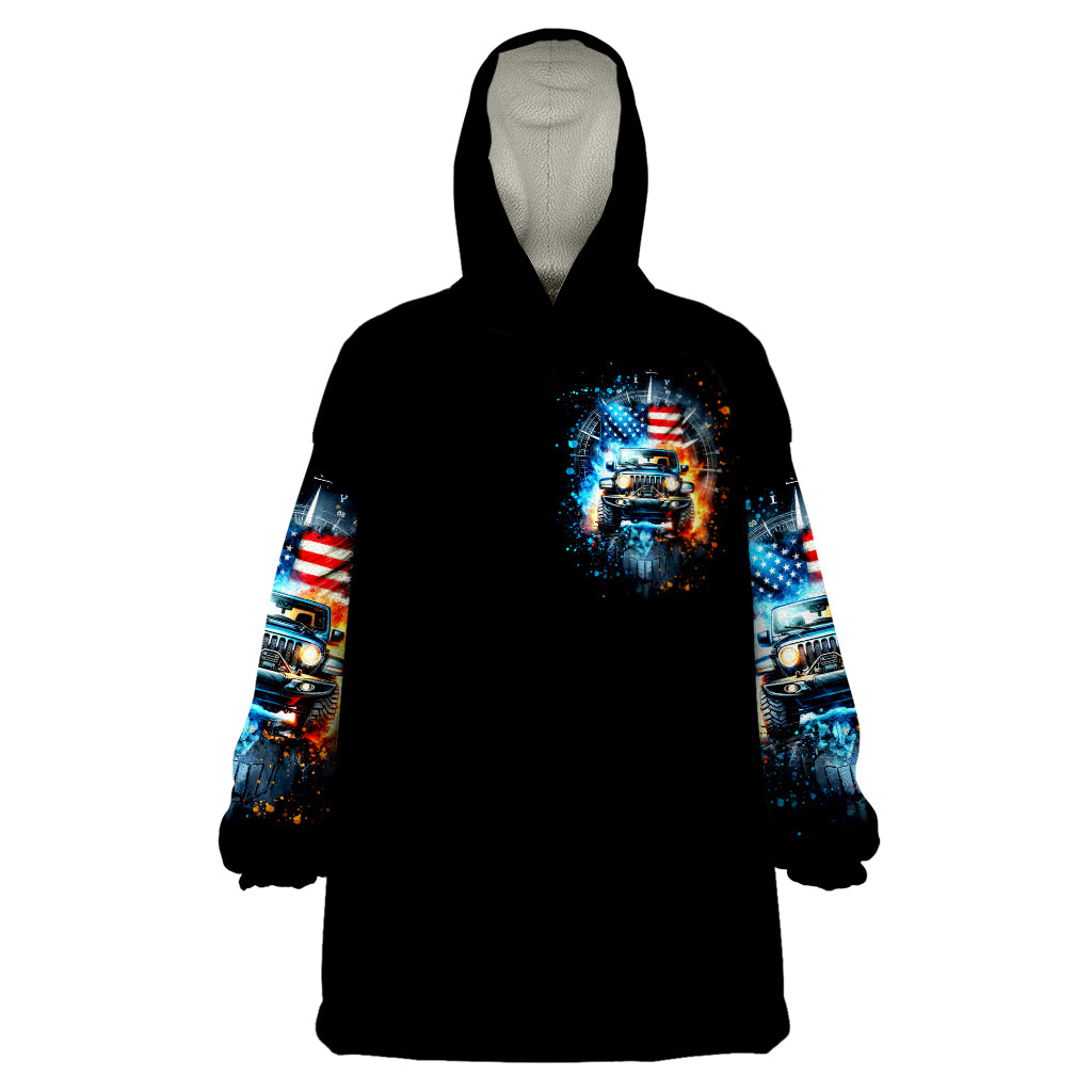 Fire Jeep Wearable Blanket Hoodie American Jeep Life