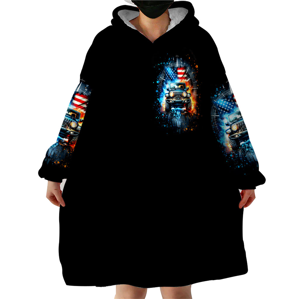 Fire Jeep Wearable Blanket Hoodie American Jeep Life