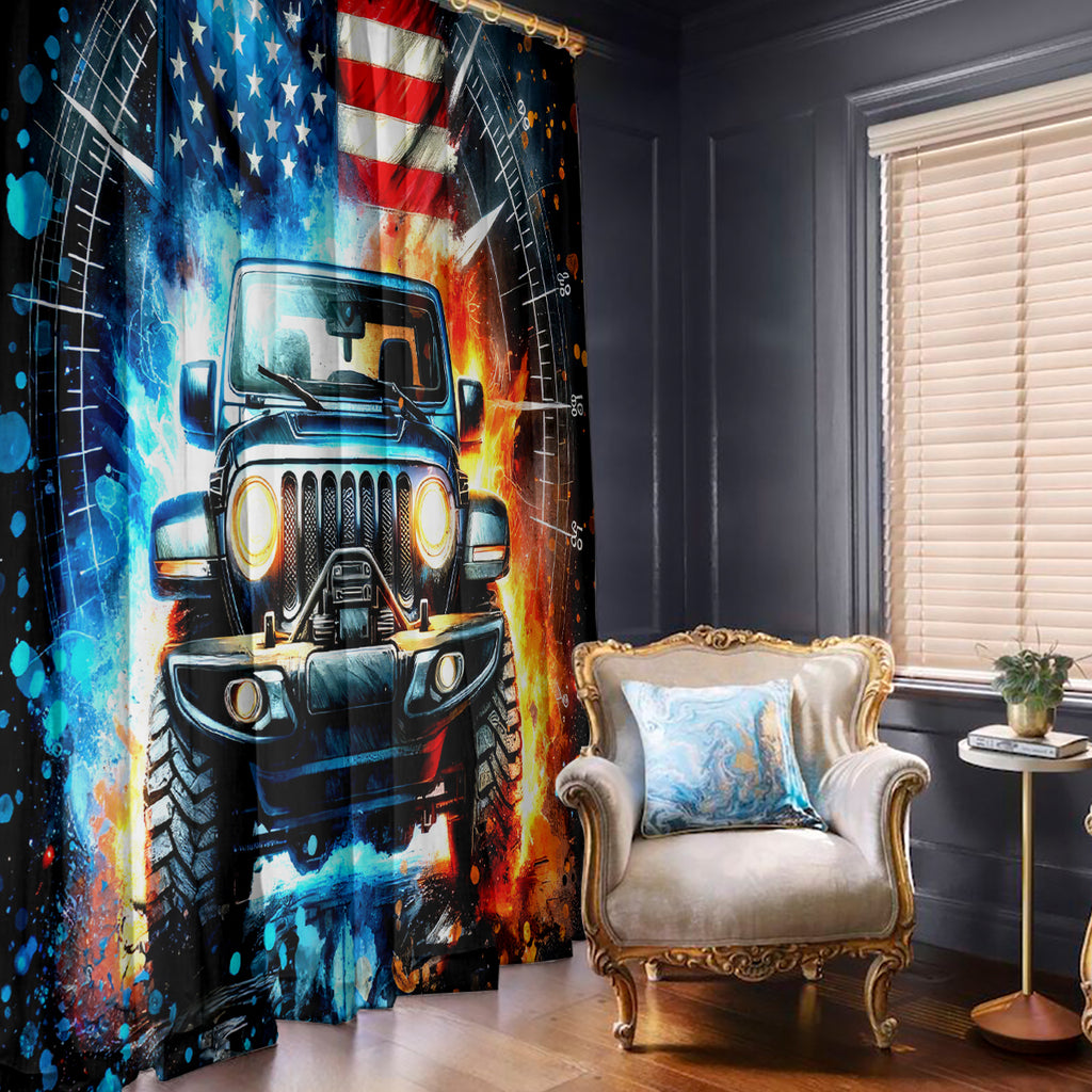 Fire Jeep Window Curtain American Jeep Life