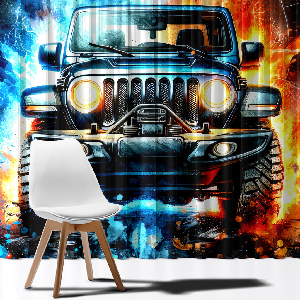 Fire Jeep Window Curtain American Jeep Life