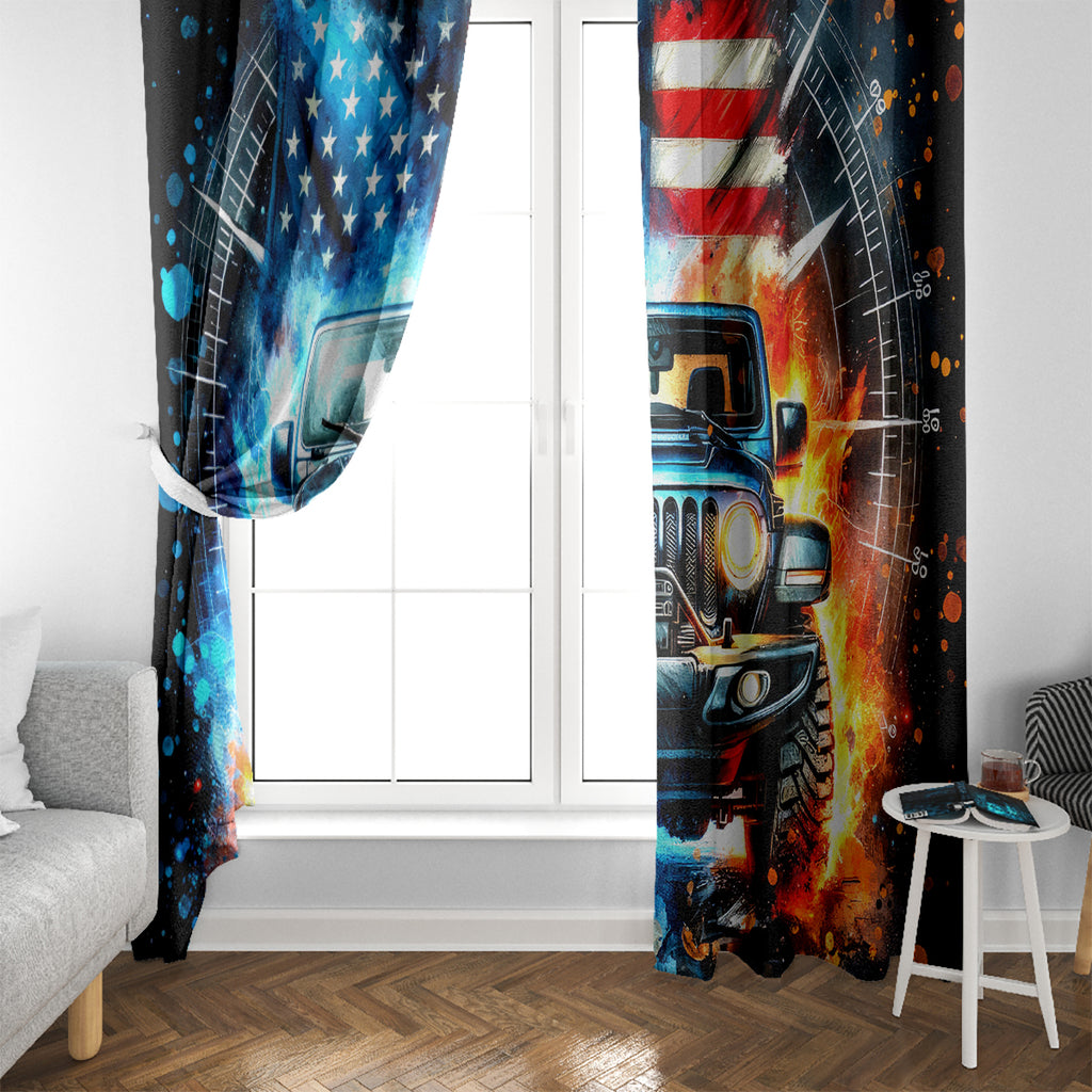 Fire Jeep Window Curtain American Jeep Life