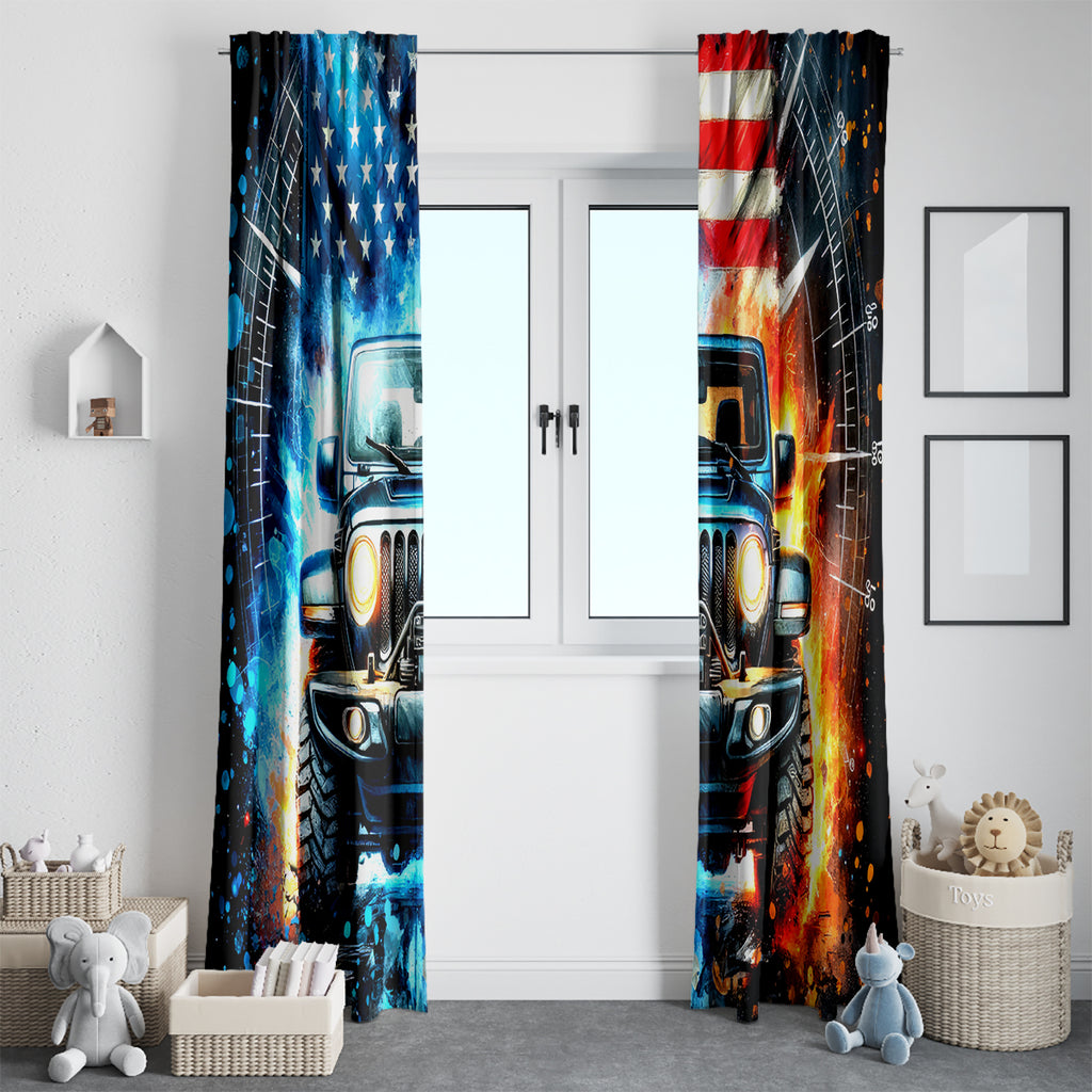 Fire Jeep Window Curtain American Jeep Life