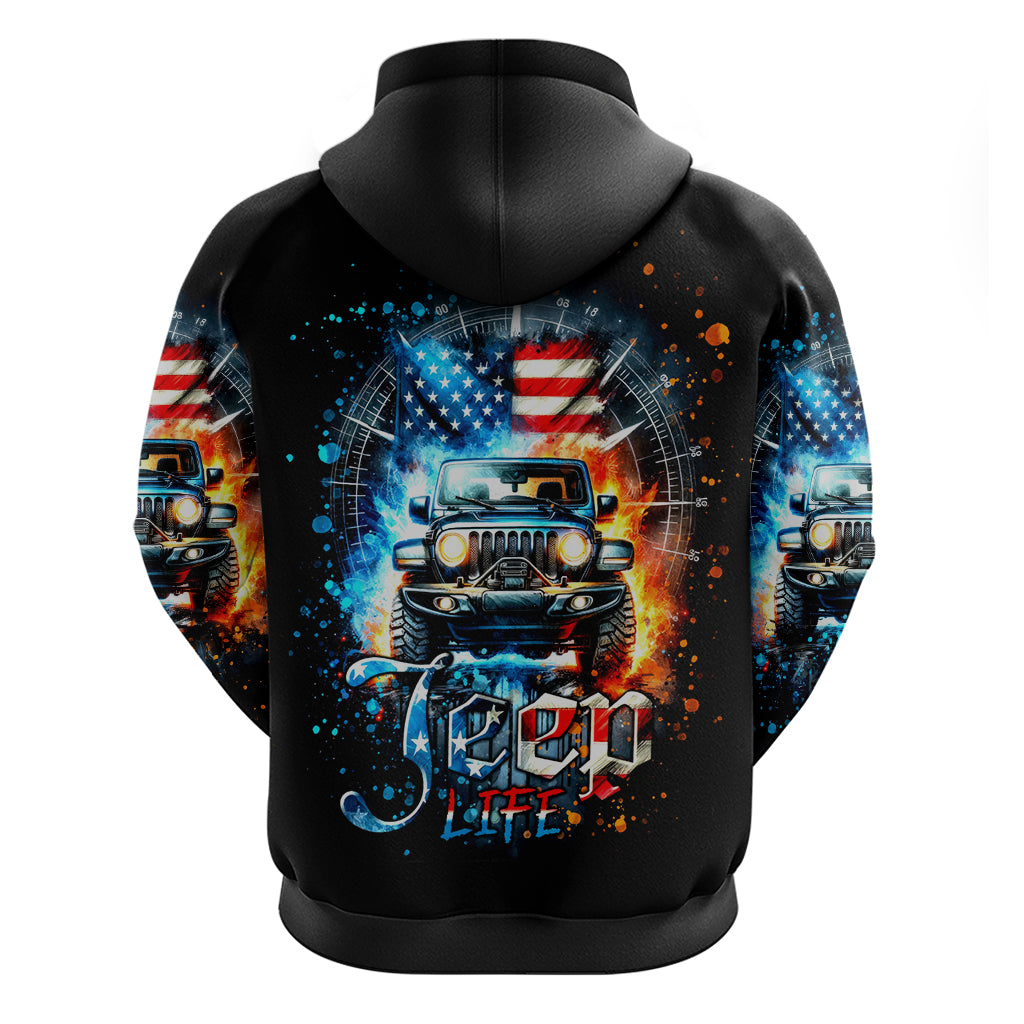 Fire Jeep Zip Hoodie American Jeep Life