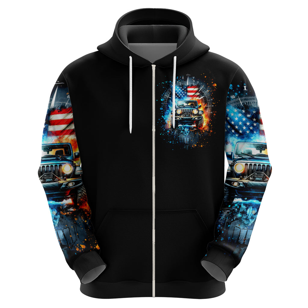Fire Jeep Zip Hoodie American Jeep Life