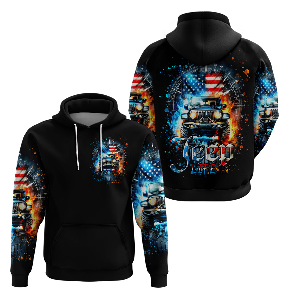 Fire Jeep Zip Hoodie American Jeep Life