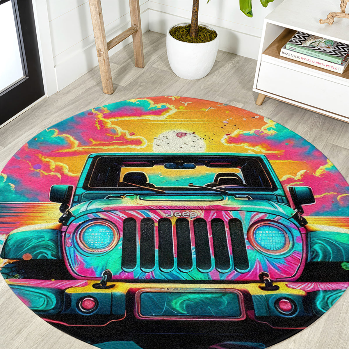 Beach Jeep Round Carpet The Best Grandmas Drive Jeeps