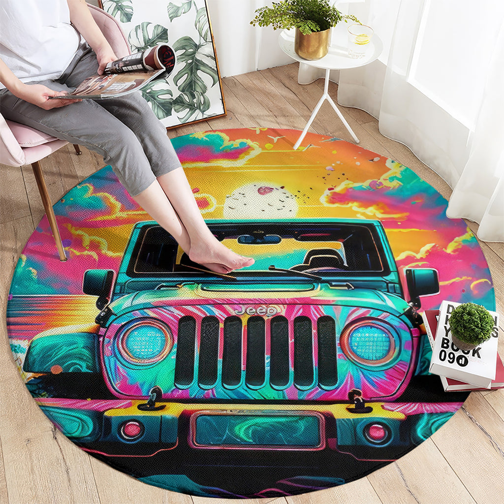 Beach Jeep Round Carpet The Best Grandmas Drive Jeeps